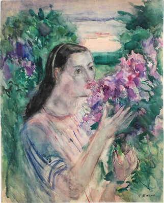 Штамм Николай Львович. Портрет девушки в зарослях сирени